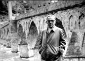 Ivo Andrić at Višegrad bridge